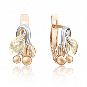 Серьги из комбинированного золота Platina 02-4013-00-000-1113-65 02-4013-00-000-1113-65 фото