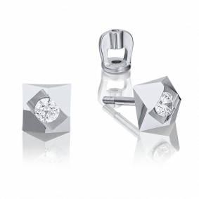 Серьги из белого золота Platina 02-4014-00-101-1120-30 с бриллиантом 02-4014-00-101-1120-30 фото