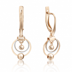 Серьги из комбинированного золота Platina 02-4015-00-000-1111-65 02-4015-00-000-1111-65 фото