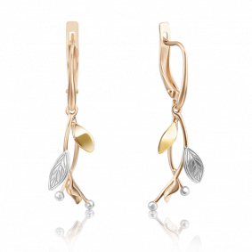 Серьги из комбинированного золота Platina 02-4020-00-000-1140-48 02-4020-00-000-1140-48 фото