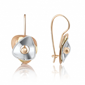 Серьги из комбинированного золота Platina 02-4021-00-000-1140-65 02-4021-00-000-1140-65 фото