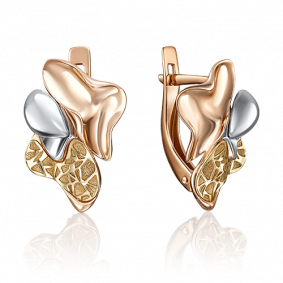 Серьги из комбинированного золота Platina 02-4067-00-000-1140-48 02-4067-00-000-1140-48 фото