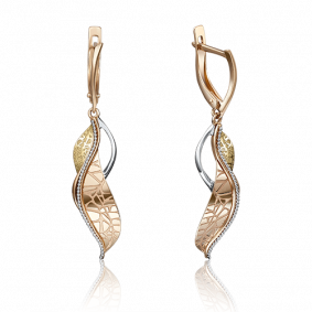 Серьги из комбинированного золота Platina 02-4079-00-000-1113-65 02-4079-00-000-1113-65 фото