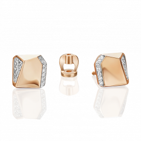 Золотые серьги Platina 02-4080-00-101-1110-30 с бриллиантом 02-4080-00-101-1110-30 фото