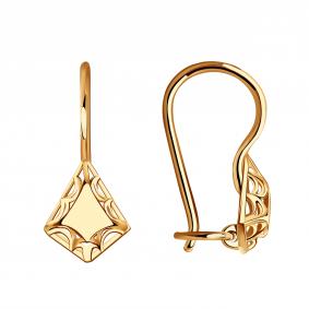 Золотые серьги Золотые узоры 02-4087 02-4087 фото