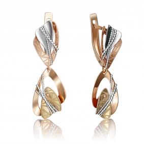 Серьги из комбинированного золота Platina 02-4103-00-000-1140-66 02-4103-00-000-1140-66 фото