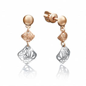 Серьги из комбинированного золота Platina 02-4108-00-000-1111-65 02-4108-00-000-1111-65 фото