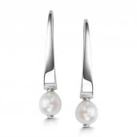 Серебряные серьги АЛЬКОР 02-4114/00ЖБ-00 с жемчугом 02-4114/00ЖБ-00 фото