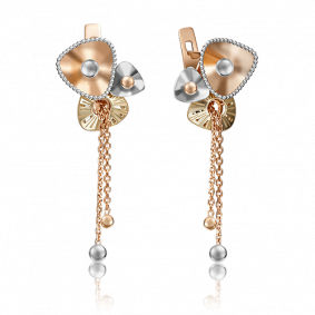 Серьги из комбинированного золота Platina 02-4115-00-000-1140-48 02-4115-00-000-1140-48 фото