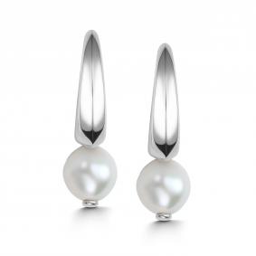 Серебряные серьги АЛЬКОР 02-4115/00ЖБ-00 с жемчугом 02-4115/00ЖБ-00 фото