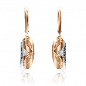 Серьги из комбинированного золота Platina 02-4123-00-000-1111-48 02-4123-00-000-1111-48 фото