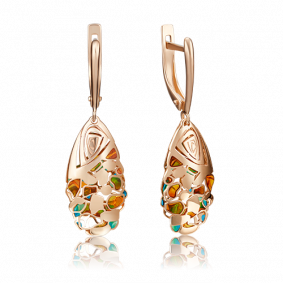 Золотые серьги Platina 02-4125-00-000-1110-48 с эмалью 02-4125-00-000-1110-48 фото