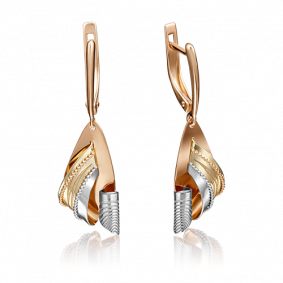 Серьги из комбинированного золота Platina 02-4136-00-000-1113-48 02-4136-00-000-1113-48 фото