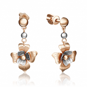 Серьги из комбинированного золота Platina 02-4139-00-000-1111-65 02-4139-00-000-1111-65 фото