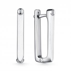 Серебряные серьги АЛЬКОР 02-4142/000Б-00 с бриллиантом 02-4142/000Б-00 фото