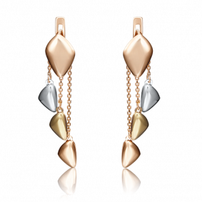 Серьги из комбинированного золота Platina 02-4145-00-000-1140-04 02-4145-00-000-1140-04 фото