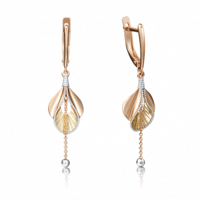 Серьги из комбинированного золота Platina 02-4155-00-000-1113-48 02-4155-00-000-1113-48 фото