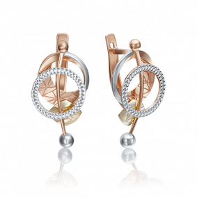 Серьги из комбинированного золота Platina 02-4171-00-000-1140-65 02-4171-00-000-1140-65 фото