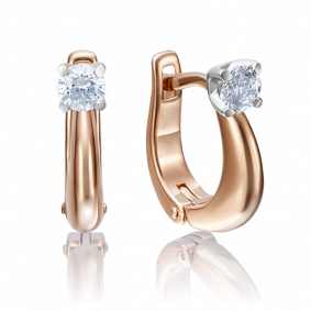 Золотые серьги Platina 02-4174-00-101-1110-30 с бриллиантом 02-4174-00-101-1110-30 фото