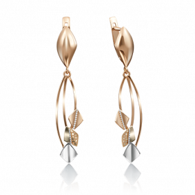 Серьги из комбинированного золота Platina 02-4190-00-000-1113-64 02-4190-00-000-1113-64 фото