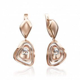 Серьги из комбинированного золота Platina 02-4192-00-000-1111-66 02-4192-00-000-1111-66 фото