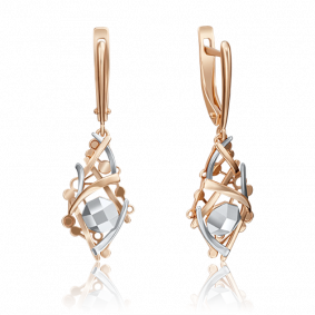 Серьги из комбинированного золота Platina 02-4201-00-000-1111-48 02-4201-00-000-1111-48 фото