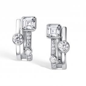 Серебряные серьги АЛЬКОР 02-4204/00СВ-00 с фианитом 02-4204/00СВ-00 фото