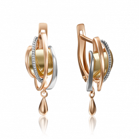Серьги из комбинированного золота Platina 02-4212-00-000-1113-66 02-4212-00-000-1113-66 фото