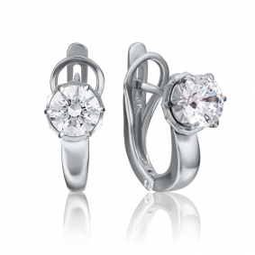 Серьги из белого золота Platina 02-4217-00-501-1120-38 с фианитом 02-4217-00-501-1120-38 фото