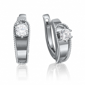 Серьги из белого золота Platina 02-4231-00-101-1120-30 с бриллиантом 02-4231-00-101-1120-30 фото
