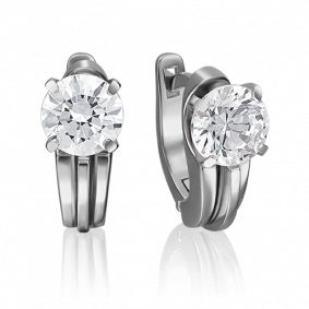 Серьги из белого золота Platina 02-4240-00-501-1120-38 с фианитом 02-4240-00-501-1120-38 фото