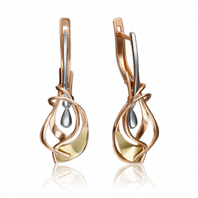 Серьги из комбинированного золота Platina 02-4245-00-000-1140-48 02-4245-00-000-1140-48 фото