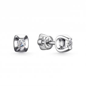 Серебряные серьги АЛЬКОР 02-4245/000М-00 с муассанитом 02-4245/000М-00 фото