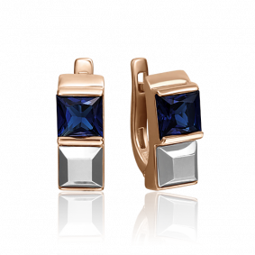 Серьги из комбинированного золота Platina 02-4246-00-102-1111-30 с сапфиром 02-4246-00-102-1111-30 фото