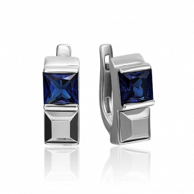 Серьги из белого золота Platina 02-4246-00-102-1120-30 с сапфиром 02-4246-00-102-1120-30 фото