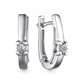 Серебряные серьги АЛЬКОР 02-4248/000М-00 с муассанитом 02-4248/000М-00 фото