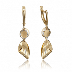 Серьги из лимонного золота Platina 02-4249-00-000-1130-48 02-4249-00-000-1130-48 фото