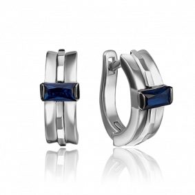 Серьги из белого золота Platina 02-4250-00-102-1120-30 с сапфиром 02-4250-00-102-1120-30 фото