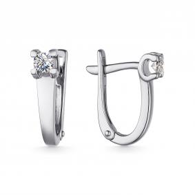 Серебряные серьги АЛЬКОР 02-4250/000М-00 с муассанитом 02-4250/000М-00 фото