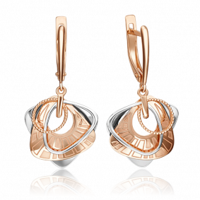 Серьги из комбинированного золота Platina 02-4253-00-000-1111-48 02-4253-00-000-1111-48 фото