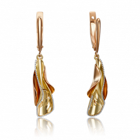 Серьги из комбинированного золота Platina 02-4255-00-000-1113-65 02-4255-00-000-1113-65 фото