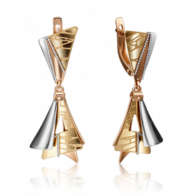 Серьги из комбинированного золота Platina 02-4256-00-000-1113-66 02-4256-00-000-1113-66 фото