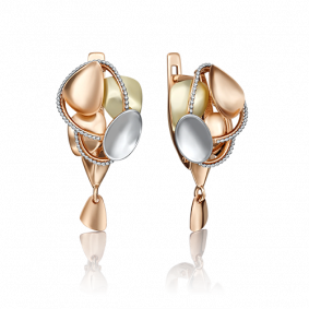 Серьги из комбинированного золота Platina 02-4271-00-000-1113-66 02-4271-00-000-1113-66 фото