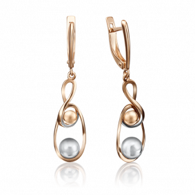 Серьги из комбинированного золота Platina 02-4273-00-000-1111-42 02-4273-00-000-1111-42 фото