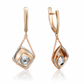 Серьги из комбинированного золота Platina 02-4285-00-000-1111-66 02-4285-00-000-1111-66 фото