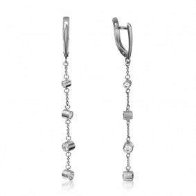 Серьги из белого золота Platina 02-4288-00-501-1120-38 с фианитом 02-4288-00-501-1120-38 фото