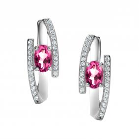 Серебряные серьги АЛЬКОР 02-4289/00ТР-00 с топазом и фианитом 02-4289/00ТР-00 фото