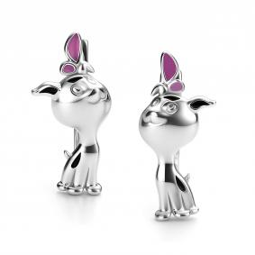 Серебряные серьги АЛЬКОР 02-4297/ЭМ27-00 с эмалью 02-4297/ЭМ27-00 фото