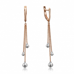 Серьги из комбинированного золота Platina 02-4302-00-000-1111-01 02-4302-00-000-1111-01 фото