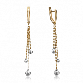 Серьги из комбинированного золота Platina 02-4302-00-000-1121-01 02-4302-00-000-1121-01 фото